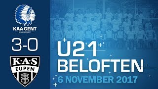 🐺 U21 KAA Gent  KAS Eupen 30 [upl. by Cacia]