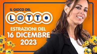 Estrazione in diretta del Gioco del Lotto e del Simbolotto di Sabato 16 Dicembre 2023 [upl. by Warner]