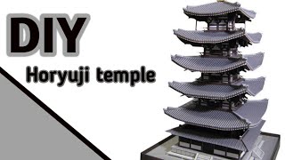 Horyuji temple  kuil horyuji  cara membuat kuil horyuji dari kardus [upl. by Allez]