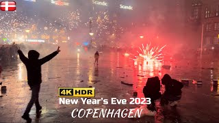 Copenhagen Celebrating New Year’s Eve 2023 4K HDR Crazy Fireworks Party Godt nytår 2023 denmark [upl. by Ailicec976]