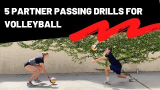 AtHome Volleyball 5 Partner Passing Drills [upl. by Eicaj]