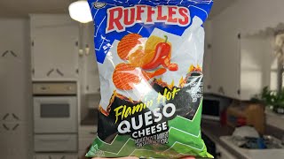 Ruffles flamin hot queso cheese potato chip review [upl. by Val107]