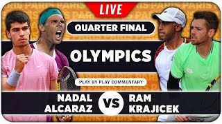 NADAL  ALCARAZ vs RAM  KRAJICEK • Paris Olympics 2024 • LIVE Tennis Play by Play Stream [upl. by Anwahsak]