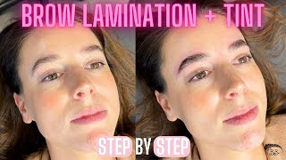 LAMINATION  BROW TINT PROCESS Step by Step using Thuya and Brow Code [upl. by Namzaj]