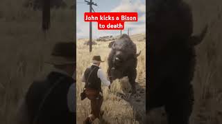 John kicks bison to death rdr2 clips johnmarston reddeadredemtion2 funny [upl. by Ydrah]