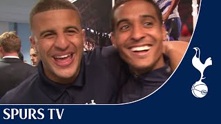 Spurs TV Exclusive  Kyle Naughtons congratulated by Kyle Walker after his debut [upl. by Ophelie]