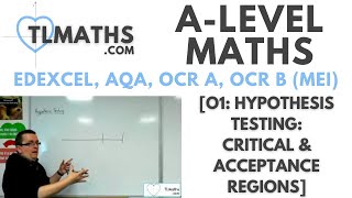 ALevel Maths O104 Hypothesis Testing Critical amp Acceptance Regions [upl. by Ortrud]