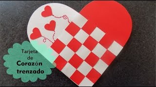 Tarjeta de corazón trenzado de papel para el día de San Valentín [upl. by Hollah208]