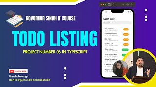 todo list in typescript  typescript todo list code  govornor sindh it course [upl. by Alvera]