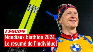 Mondiaux biathlon 2024  Johannes Boe champion du monde en individuel pas de podium pour les Bleus [upl. by Etnuaed]