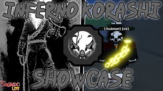 Shindo Life Inferno Korashi Showcase [upl. by Storer]