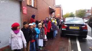 muslim chidren on the school run in Bolton UK chanting allahu akbar [upl. by Avehsile]