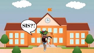 FIRST DAY OF SCHOOL BUT MY SISTER LEFT ME ROBLOX Bloxburg roleplay [upl. by Nylyaj]