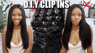 HOT GLUE GUN CLIP INS TUTORIAL Ft Klaiyi Hair Kinky Straight Bundles ♥︎ [upl. by Anaul824]