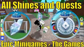 All 5 Shine Locations in Epic Minigames  All Badges for The Games [upl. by Lorelei]