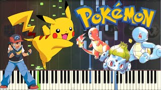 Pokemon Medley Piano Tutorial Synthesia  Kyle Landry  SHEETSMIDI [upl. by Hild]