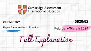 IGCSE Chemistry 2024 Paper 6 Fully Solved amp Explained [upl. by Ititrefen]