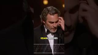 Joaquin Phoenix wins Oscar and Keanu Reeves is proud joaquinphoenix keanureeves oscars [upl. by Ulrich]