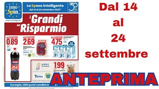 Volantino EUROSPIN dal 14 al 24 settembre ANTEPRIMA [upl. by Ayanad]