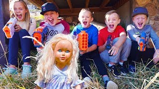 Crazy Doll Returns Nerf Adventure with Sneak Attack Squad amp The DollMaker [upl. by Blanchard]