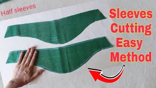 Sleeves cutting करने का बहुत ही सरल तरीकाl  3 inch Sleeves cutting half baju design cutting [upl. by Nylloc]