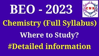 BEO Chemistry Full Syllabus How To Study Information [upl. by Philips903]