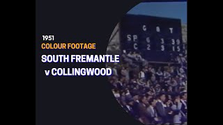 Colour footage 1951 South Fremantle vs Collingwood at Fremantle Oval no sound [upl. by Anilos576]