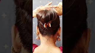 clutcher bun hairstyle for women long hair also short hair viralvideo bunhairstyle hair bun [upl. by Airdnala]