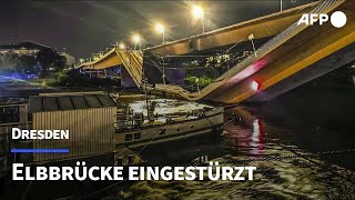 Elbbrücke in Dresden teilweise eingestürzt  AFP [upl. by Azaleah441]