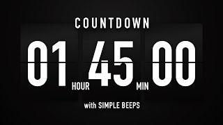 1 Hour and 45 Minutes Countdown Timer Flip Clock ✔️ [upl. by Boony]