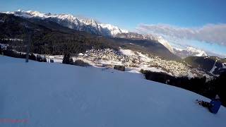 Skiing Seefeld Xmas 2018 Gschwandtkopf Blue Top to Bottom the easy way [upl. by Eibocaj]