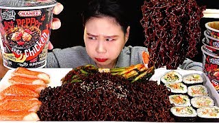 세계에서 가장 매운 고스트페퍼 라면 도전 먹방 GHOST SPICY PEPPER NOODLES CHALLENGE MUKBANG [upl. by Atews]