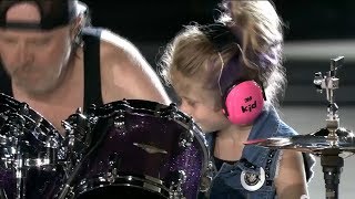 A little girl on stage with Metallica  Seek amp Destroy Live at Comerica Park in Detroit 7 12 17 [upl. by Cirillo]