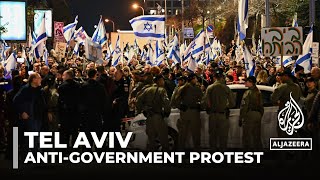 Antigovernment protests in Tel Aviv demanding the resignation of Benjamin Netanyahu [upl. by Siduhey]