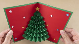 3D Christmas Card  How to make Christmas Card  Christmas Tree Card [upl. by Yengac]