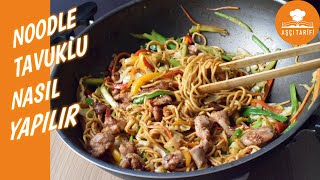 NOODLE TARİFİ  TAVUKLU VE SEBZELİ NOODLE YAPIMI [upl. by Noswad5]