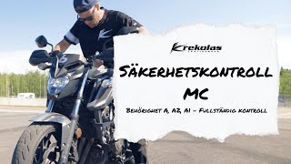 Säkerhetskontroll Mc  Fullständig Alla delar av säkerhetskontrollen på motorcykel [upl. by Atirehs]