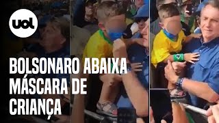 Bolsonaro abaixa máscara de criança durante evento no Rio Grande do Norte [upl. by Danas949]