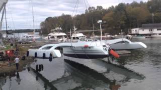 Pipeline3  custom 46 Trimaran refit by Lyman Morse Boatbuilding [upl. by Lauter803]