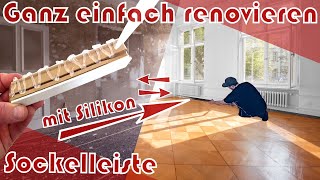 Richtig Sockelleisten anbringen │ einfach genial │ mit Silikon │ Weltneuheit😉 [upl. by Introc]