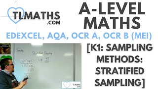 ALevel Maths K107 Sampling Methods Stratified Sampling [upl. by Acilejna]