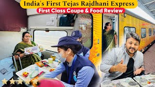 India’s First Tejas Rajdhani First AC Coupe Journey  Luxurious Service amp IRCTC food Review 😀 Ep1 [upl. by Cavit]