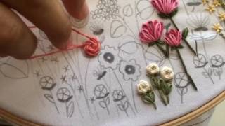 Stem Stitch Flower Rose Tutorial [upl. by Mellar245]