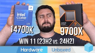 Intel 24H2 Test Ryzen 7 9700X vs Core i714700K 42 Game Benchmark [upl. by Ahsyle]