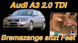 Audi A3 8PBremszange sitzt festBremssattel wechselnBremsschläuche erneuern Koppelstange wechseln [upl. by Menendez]