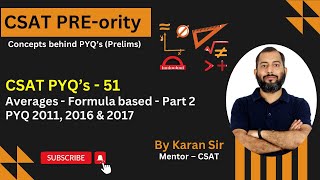 CSAT PYQ’s  51  PYQ 2011 2016 amp 2017  CSAT  PREority  Karan Sir  NeenvIAS upsc csat [upl. by Neelrac465]