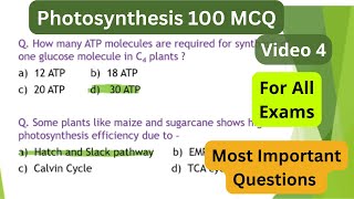 Photosynthesis MCQ Part4 for all competitive Exams Plant physiology MCQClass 11 Biology MCQ [upl. by Rocker]