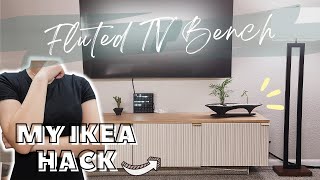 IKEA BESTA HACK  DIY Floatng Fluted TV Media Console Timelapse [upl. by Kcirddes470]