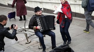 Russian famous accordion player earned more playing in metro than American famous violinist БАЯН [upl. by Legra]