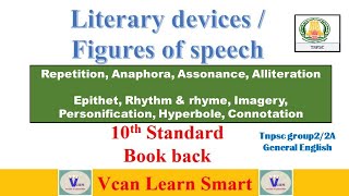 Literary devicesFigures of speechTamil  Repetition Anaphora Assonance Alliteration Epithet [upl. by Scheer]